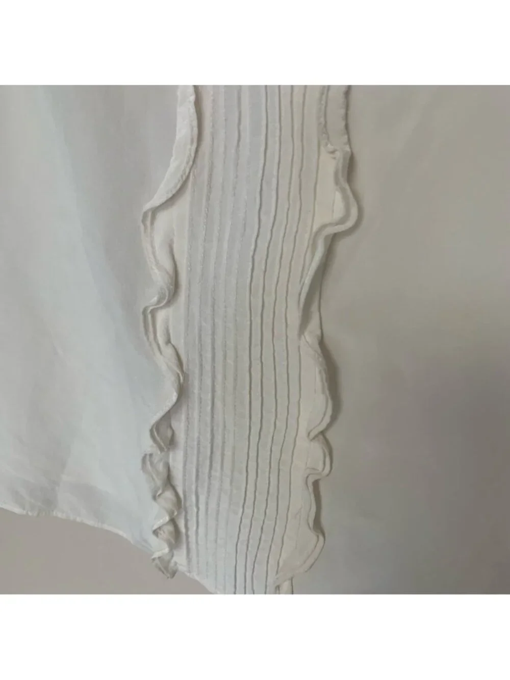 Kate Spade White Pleated Ruffle Silk Sleeveless Blouse 4